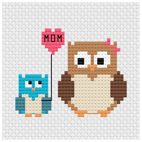 This cute pair or mother's day themed owls is the latest addition to the animal and holiday cross stitch pdf pattern series I am building up for my patrons.

Mother's day owls cross stitch pdf pattern - Ringcat Mothers Day Cross Stitch Patterns, Owl Cross Stitch, Cross Stitch Beginner, Tiny Cross Stitch, Easy Pixel Art, Holiday Cross Stitch, Cute Small Animals, Owl Ornament, Cute Cross Stitch