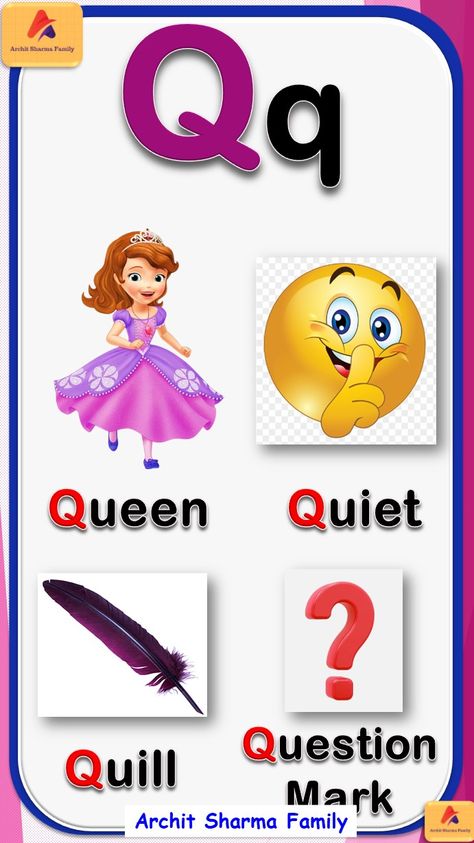 Objects Starting With Alphabet - Q | alphabet letter Q pictures A Alphabet Flash Card, Letter Q, Free Printable Cards, A To Z Alphabet Flash Card Q Words For Kids, Q Words, Alphabet Word Wall Cards, Q Alphabet, Alphabet Flash Cards Printable, Q Letter, Alphabet Letters Images, Teacher Classroom Decorations, Abc Flashcards