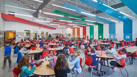 Elementary School Cafeteria, Elementary School Architecture, Cafeteria Design, School Cafeteria, Dc Metro, Barbie Dream House, Environmental Design, Commercial Interior Design, Main Entrance