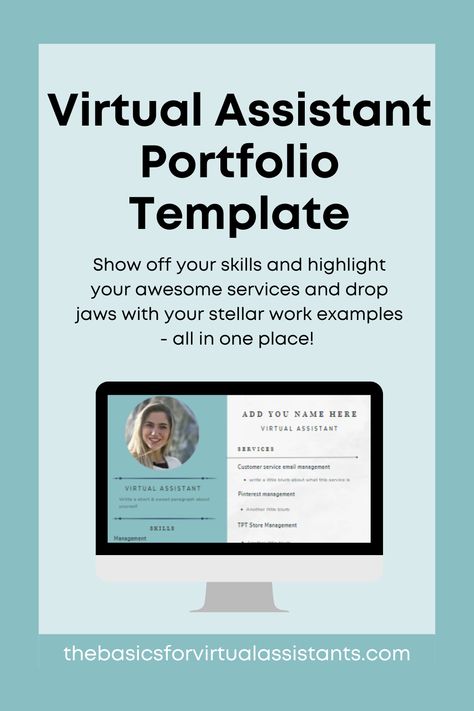 Ready to stand out from the competition? Our Virtual Assistant Portfolio Template is a game-changer! Create a stunning online presence that attracts your dream clients. Don't wait any longer to showcase your skills and make your mark in the VA world! 🎯 Virtual Assistant Portfolio, Dream Clients, Virtual Assistant Business, Dream Client, Portfolio Template, Portfolio Templates, To The Future, Make Your Mark, Online Presence