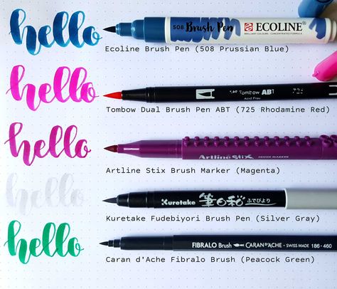 Brush Pens Bullet Journal Lettering, Brush Lettering Tutorial, Brush Pen Lettering, Tombow Dual Brush Pen, Calligraphy For Beginners, Learn Calligraphy, Hand Lettering Art, Braided Hairstyle, Brush Pen Calligraphy