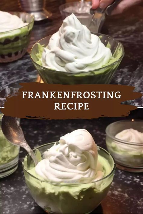 Frankenfrosting Recipe, Mint Extract, Meringue Powder, Vanilla Essence, Gel Food Coloring, Halloween Desserts, Chocolate Frosting, Cake Frosting, How To Squeeze Lemons