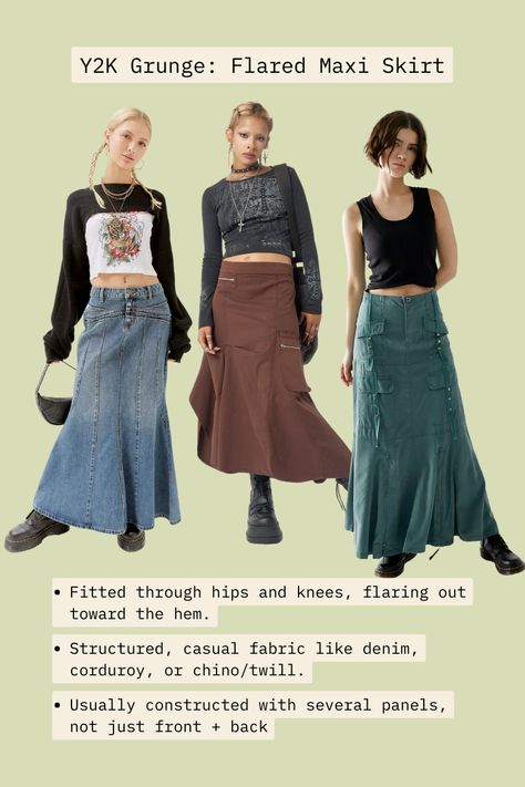 Y2k Fashion Women, Flare Maxi Skirt, Gored Skirt, Stretchy Skirt, Vintage Flare, Denim Maxi Skirt, Event Coordinator, Skirt Fits, Fashion People