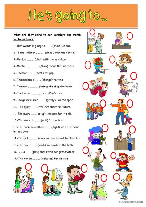 BE GOING TO: Picture matching and ga…: English ESL worksheets pdf & doc Tenses Grammar, English Teaching Materials, Future Tense, Grammar Exercises, English Exercises, Going To, Grammar Practice, English Language Teaching, Fun Worksheets