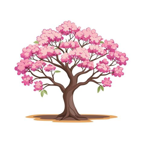 Cherry Blossom Graphic, Sakura Illustration, Tree With Pink Flowers, Flowers Sakura, Pink Flowering Trees, Birthday Card With Photo, Spring Books, Sakura Tree, Tree Saw