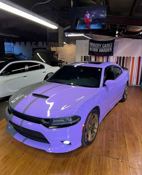 Hellcat Srt, Hell Cat, Dodge Charger Hellcat, Charger Hellcat, Camaro Car, Dodge Chargers, Purple Car, Dodge Muscle Cars, Pimped Out Cars