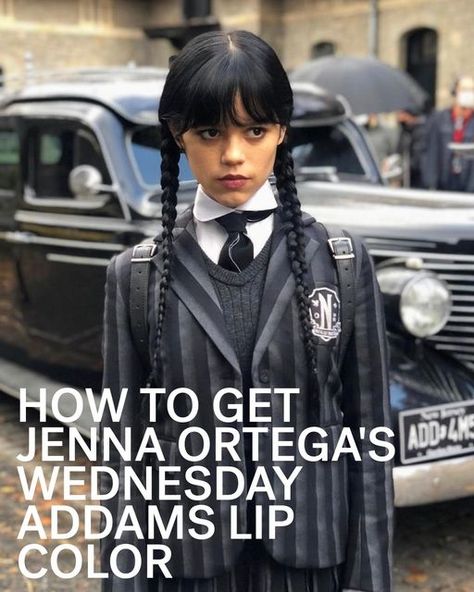 NYLON on Instagram: "#JennaOrtega’s lip color for her role as #WednesdayAddams may just be your next go-to look this winter. 🖤 Link in bio for how to perfect the star's signature soft goth shade. [RG: nirvanajmakeup]" Wednesday Addams Lip Color, How To Be Like Wednesday Addams, Wednesday Lipstick, Soft Goth, Just Be You, Wednesday Addams, Jenna Ortega, Lip Color, Lip Colors