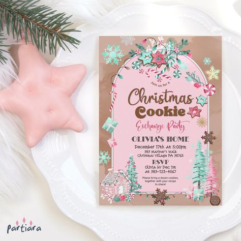 Cookie Exchange Invitation, Cookie Holiday, Hot Cocoa Party, Cocoa Party, Cookie Birthday Party, Cookie Exchange Party, Love Website, Snow Ball, Baking Party