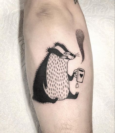 Badger Tattoo, Simple Tattoos, Tattoos And Piercings, Badger, Skull Tattoo, Art Inspo, Tattoo Ideas, Piercings, Tattoos