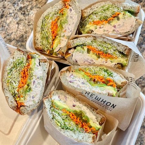 Erewhon Sandwich, Tuna Sandwich Aesthetic, Sandwich Aesthetic, Tuna Sandwiches, Aesthetic Baking, Tuna Salad Sandwich, Tuna Sandwich, Deli Sandwiches, Healthy Balanced Diet