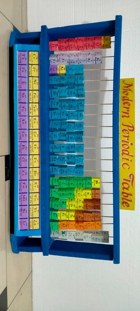 3d model of periodic table to understand more creatively and easily by children. It helps you to teach chemistry in a fun way. Periodic Table Diy Project, Diy Periodic Table Projects, Chemistry Models Project, Chemistry Models, Periodic Table Project, Periodic Table Art, الجدول الدوري, Chemistry Periodic Table, Chemistry Projects