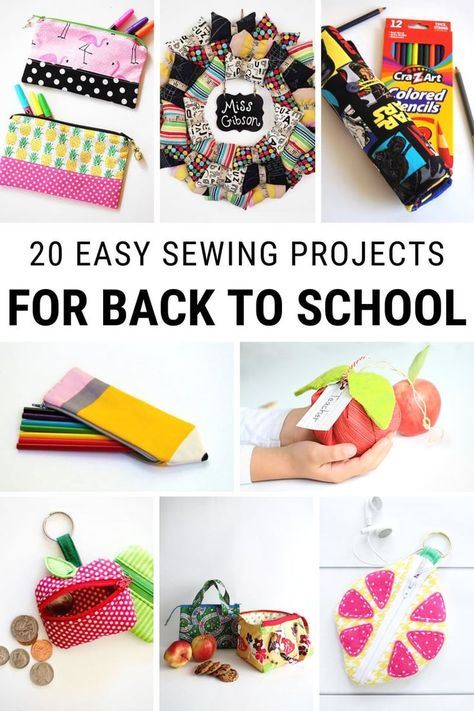 School Sewing Projects, Affordable Teacher Gifts, Diy Back To School, Sewing Projects Free, Backpack Organization, Sewing School, Free Sewing Patterns, Free Sewing Pattern, Sewing Space