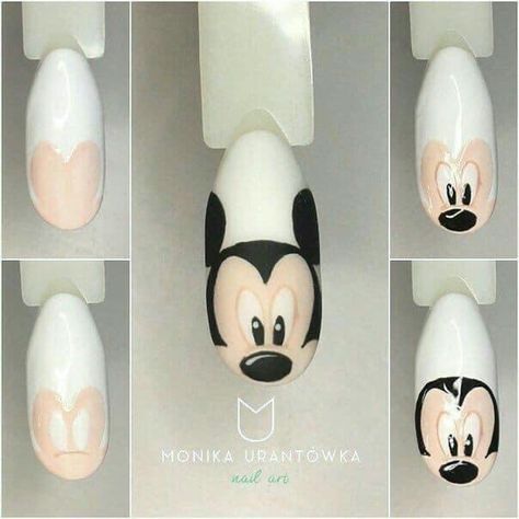 Nails Disney, Mickey Mouse Nails, Mickey Nails, Unghie Nail Art, Animal Nail Art, Nail Drawing, Nail Art Disney, Animal Nails, Nail Art Designs Videos