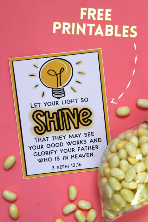 Let Your Light So Shine Free Printable, Be The Light Gift Ideas, Let Your Light Shine Handout, Share Some Kindness Bring Some Light Activities, Rise And Shine Party Theme, Let Your Light Shine Printable Free, Let Your Light Shine Classroom Theme, Shine Your Light Craft, Be The Light Party