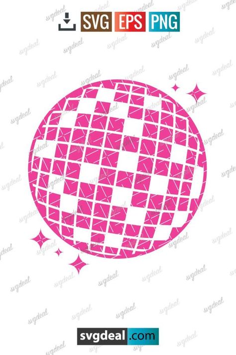 Pink Disco Ball Svg Disco Ball Template, Disco Ball Svg Free, Disco Ball Svg, Disco Ball Png, Disco Ball Bullet Journal, Disco Ball Transparent Background, Pink Singer, Mirror Ball, Svg Free Files