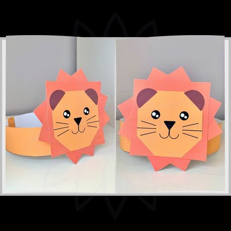 Lion Paper Crown – Square Sunflower Design Animal Party Hats, Printable Party Favors, Kids Party Crafts, Crown Template, Craft Templates, Paper Crown, Paper Crowns, Bear Crafts, Papercraft Templates