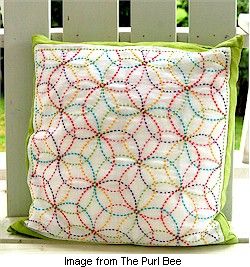 Sashiko Patterns, Cushion Tutorial, Sashiko Pattern, Purl Bee, Crafts Sewing Patterns, Sashiko Embroidery, Purl Soho, Pola Kristik, Japanese Embroidery