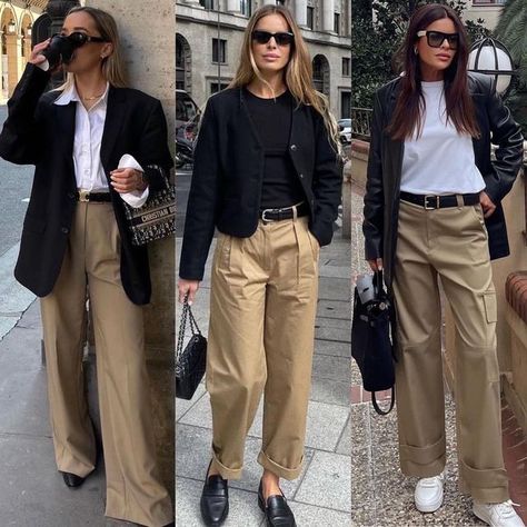 ғᴀsʜɪᴏɴ ɪɴsᴘɪʀᴀᴛɪᴏɴ on Instagram: "1, 2 or 3?" Pantalon Camel Outfits Mujer, Outfit Pantalon Beige, Camel Outfit, Outfit Mujer, Outfit Primavera, Beige Outfit, Loose Outfit, Jeans Style, Paris Fashion