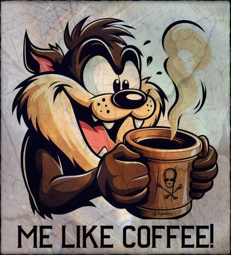 No, me love coffeeee… Coffee Cartoon Drawing, Cartoon Drinking Coffee, Coffee Jokes, Coffee Cartoon, Coffee Geek, Coffee Quotes Funny, Funny Day Quotes, Funny Coffee Quotes, Good Morning Funny Pictures