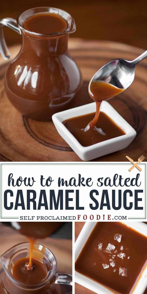 Salted Caramel Sauce Best Caramel Sauce, Salted Caramel Sauce Recipe, Caramel Sauce Recipe, Homemade Pantry, Caramel Recipes Sauce, Salted Caramel Sauce, Dessert Toppings, Caramel Recipes, Savory Sauce