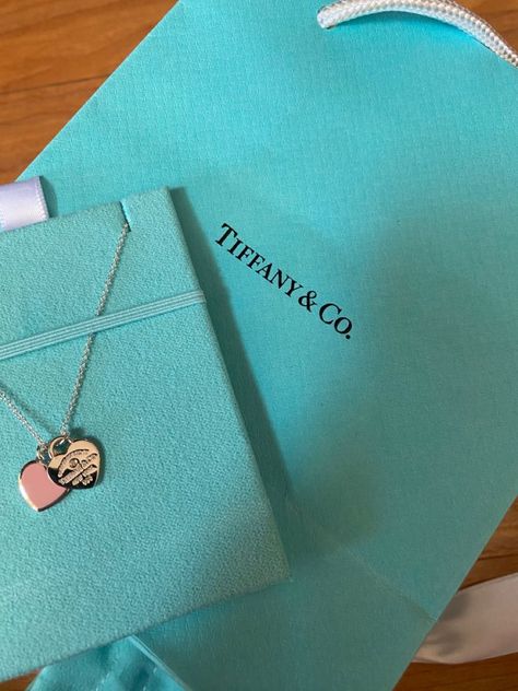 Pink Double Heart Tag Pendant, Tiffany Double Heart Necklace Pink, Tiffany Pink Heart Necklace, Tiffany Heart Tag Necklace, Luxury Wishlist, Heart Necklace Tiffany, Winter Wishlist, Xoxo Jewelry, Pink Heart Necklace