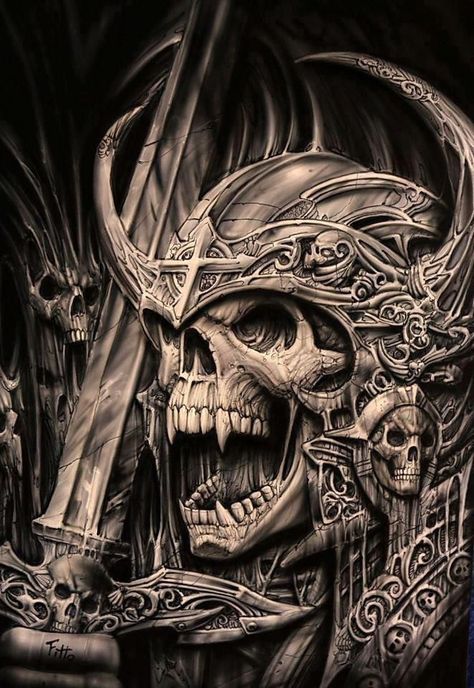 Valhalla Tattoo, Tattoo Crane, Vikings Art, Airbrush Skull, Arte Viking, Skull Stencil, Viking Skull, Kunst Tattoos, Geniale Tattoos