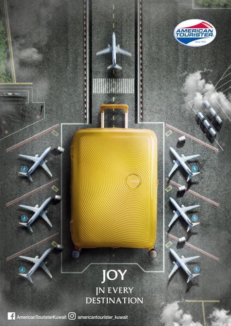 American Tourister Print Advert By FCB: Joy in Every Destination, 1 | Ads of the World™ Café Design, Travel Advertising, 광고 디자인, Travel Ads, Creative Advertising Design, Publicidad Creativa, Ppt Design, Graphic Design Ads, Design Room