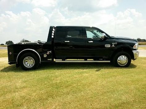 New Black 2015 Ram 3500 Laramie Longhorn Mega Cab 4x4 Western Hauler Fla... Ram Mega Cab, Dodge Mega Cab, Cattle Trailers, Welding Beds, 6x6 Truck, Custom Truck Beds, Cummins Trucks, Trucking Business, Truck Beds