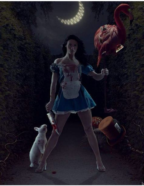 Alice in Wonderland Alice In Wonderland Horror, Evil Alice, Tweedle Dum, Tweedle Dee, Fairy Images, Alice Madness Returns, Alice Madness, Dark Images, Scary Art