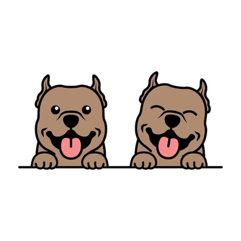 Dog Cartoon Drawing, Cute French Bulldog Puppy, Cute Pitbull Puppies, Pitbull Drawing, Paw Cartoon, Window Illustration, Drawing Face, Pitbull Puppy, Cute French Bulldog