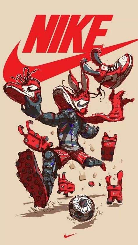 Graffiti, Nike, Red, Art, Logos