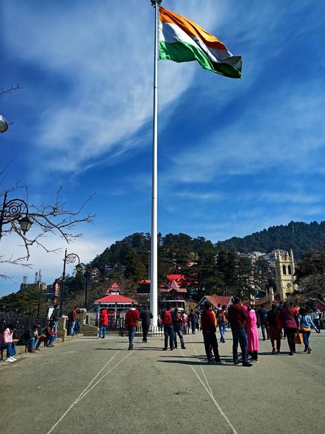 Shimla Mall Road, India Flag, Shimla, Places To Visit, Street View, Flag, India, Road