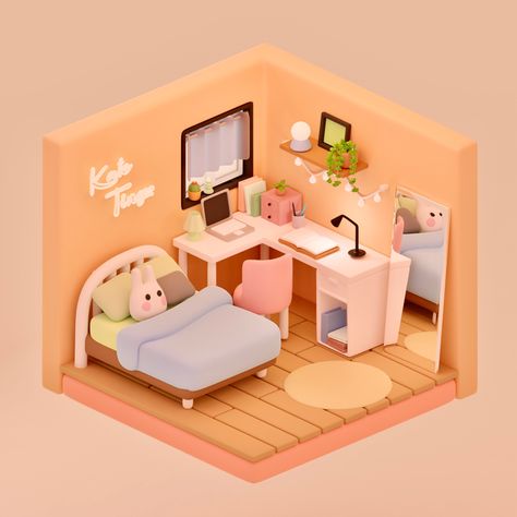 Blender art Blender Creations, Beads Craft Kids, Isometric Room, Blender Art, Cute Bedroom, Small House Layout, Cafe House, Isometric Art, Isometric Design