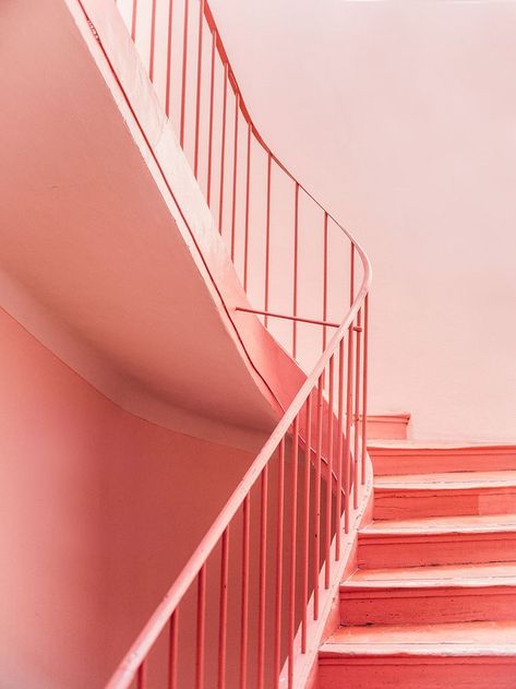 #Darling, our home is my favorite place to be, and most of the time, I would rather be here than anywhere else. #homedesign Colored Stairs, Pink Stairs, Pink Apartment, Picture Frame Sizes, Artfully Walls, Artist Wall, Pink Pastel, Wall Gallery, Photo Canvas