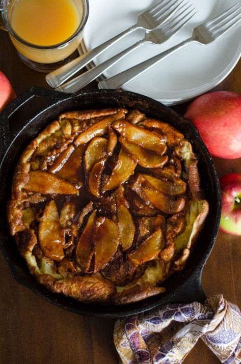 Baked Apple Pancake Recipe, Dutch Apple Pancake, Baked Apple Pancake, Oven Baked Apple, Apple Pancake Recipe, Oven Pancakes, Apple Pancakes, University Of Notre Dame, Tasty Pancakes