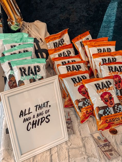 Chip Birthday Party Ideas, 90s Theme 2nd Birthday, Hip Hop Party Food Ideas, 2000s Sayings, 50 Cent Birthday Party, Snoop Dog Party Theme, 2pac Birthday Party Ideas, Threenager Party Ideas Boy, Aint Nothing But A Three Thang