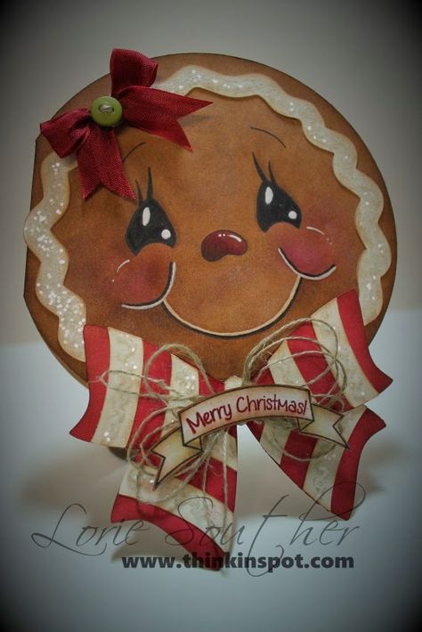 The ThINKin' Spot: Peachy Keen Stamps & KaDoodle Bug Designs Celebrate Christmas Hop Gingerbread Faces Painting, Gingerbread Faces, Peachy Keen Stamps, Gingerbread Crafts, Gingerbread Christmas Decor, Gingerbread Decorations, Pizza Pan, Peachy Keen, Christmas Wood Crafts