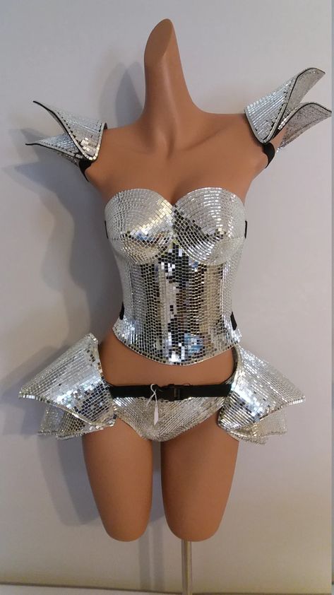 SILVER Mirror Outfit-samba Costumes Carnival Show | Etsy Lady Gaga Halloween Costume, Beyonce Costume, Lady Gaga Costume, Carnival Show, Mirrored Costume, Sparkly Bodysuit, Trendy Bodysuits, Space Costumes, Samba Costume