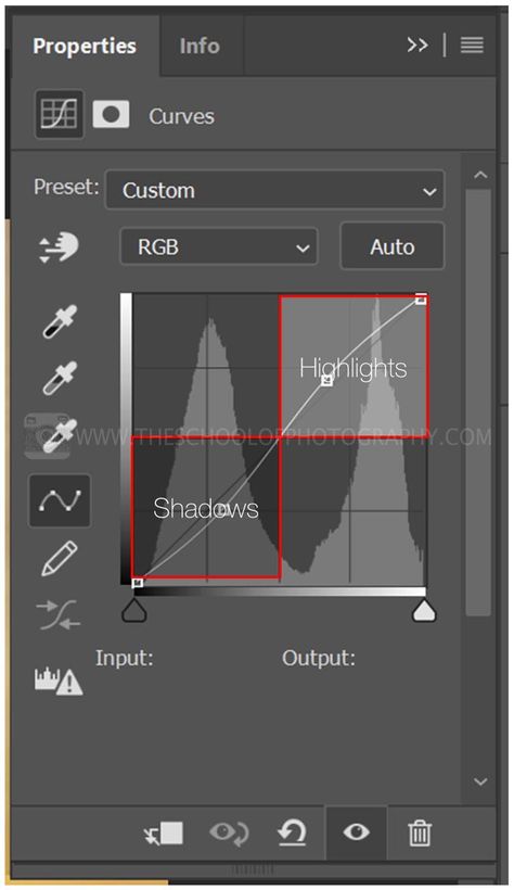 The Curves Adjustment Layer Properties in Photoshop Photoshop Layer Styles, Layer Masking Photoshop, Photoshop Liquify Effect, How To Make Pattern In Photoshop, Blending Modes Photoshop, Photoshop Course, Eye Symbol, Photography Courses, Layer Style