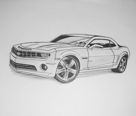 Inktober 2016: Day 1/31: Today's Prompt-Fast Chevrolet Camaro done with Prismacolor art markers & pens! #Inktober #Inktober2016 #Inktober2Go Camero Drawings, Chevrolet Camaro Drawing, Camaro Painting, Camaro Tattoo, Camaro Drawing, Chevrolet Camaro Art, Camaro Art, Simple Car Drawing, Camaro 2018