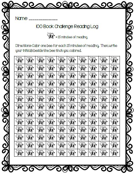 Mrs. Black's Bees: 100 Book Challenge Reading Log The 100 Book, Read Challenge, 100 Book Challenge, Read To Someone, Reading Chart, Word Family Activities, Bee Classroom, 100 Books, Parents To Be