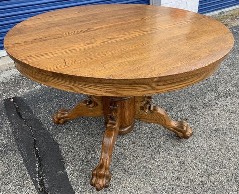 Tiger Wood, Wall Phone, Drawer Table, Tiger Oak, Antiques For Sale, Selling Antiques, Lion Head, Round Table, Yellow Painting