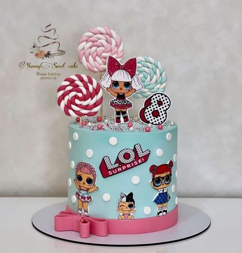 Lol Suprise Cakes Ideas, Lol Doll Birthday Cake, Suprise Birthday, Lol Doll Cake, Doll Birthday Cake, 8th Birthday Cake, Twins Cake, Peppa Pig Birthday Party, 5th Birthday Party Ideas