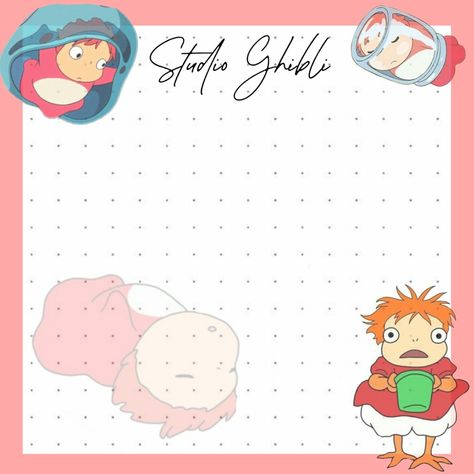 Cutie Ponyo Studio Ghibli Memo Pad, Memo Pad Design, Note Writing Paper, Memo Paper, Memo Pads, Bullet Journal Lettering Ideas, Notes Template, Planner Book, Digital Journal