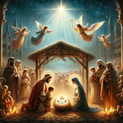 The... - Yesenia’s and Christmas Lovers By:Yesenia Roberts Christmas Nativity Images, Christmas Nature, Nativity Of Jesus, Merry Christmas Gif, Jesus Christmas, Jesus Photo, Catholic Images, Merry Christmas Images, Pictures Of Jesus Christ