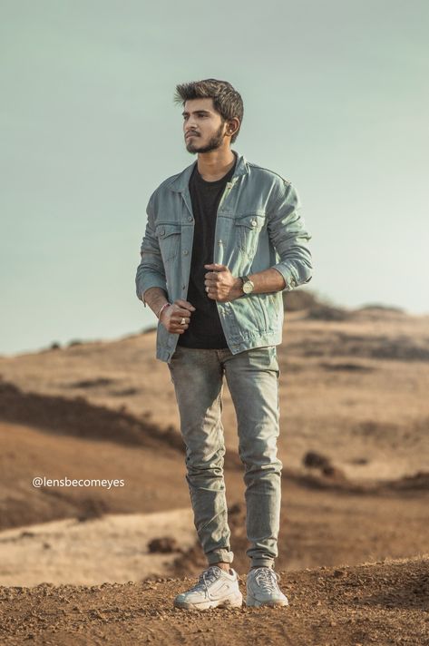 Men's fashion desert photoshoot
Men's hairstyle denim jacket Jacket Poses Men, Men Outdoor Photoshoot, Men Photoshoot Poses Outdoor, Nature Photoshoot Men, Human Posing, Men's Poses, Mens Poses, Stylish Photoshoot, Posing Outdoor