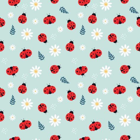 Ladybug Background, Disney Princess Fabric, Baby Ladybug, Ladybug Wallpaper, Pattern Design Inspiration, Art Corner, Book Art Diy, Pink Wallpaper Iphone, Journal Doodles