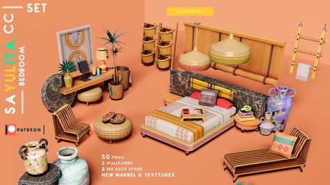 SAYULITA BEDROOM PT1 | PUBLIC ACCESS 31 MAY | RusticSims on Patreon Sims 4 Cc Bedroom Sets, Sims 4 Cc Bedroom, Sims 4 Bedroom, The Sims 4 Packs, Sims 4 Mm Cc, Sims 4 Cc Folder, Sims 4 House Design, Casas The Sims 4, Sims 4 Mm