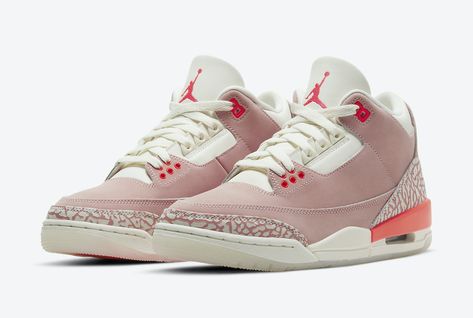 Air Jordan 3 Rust Pink CK9246-600 Release Date Rosa Jordans, Jordan 3 Rust Pink, Jordan 3 Retro Rust Pink, Jordan Iii, Pink Jordans, Jordan Retro 3, Jordan Model, Jordan 3 Retro, Womens Air Jordans