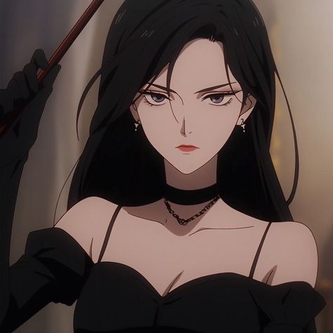 Female Anime Characters With Black Hair, Black Haired Anime Female Pfp, Black Haired Anime Characters, Black Hair Female Character, Anime Goth Female, Aries Vibes, Flipagram Instagram, Anime Black Hair, Anime Monochrome